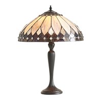 Brooklyn Medium Table Lamp Dark Bronze Tiffany Glass