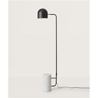 Luca Shiny Black Metal Floor Lamp White Marble Base