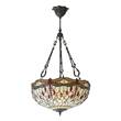 Interiors 1900 Dragonfly 3-Light Large Inverted Pendant with Tiffany Glass in Beige