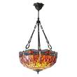 Interiors 1900 Dragonfly 3-Light Large Inverted Pendant with Tiffany Glass in Flame