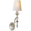 Visual Comfort Chandler Single Wall Light with Natural Paper Shade in Burnished Silver Leaf
