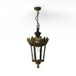 Roger Pradier Louvre Model 1 Clear Glass Pendant in Gold Painted