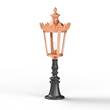 Roger Pradier Louvre Model 7 Clear Glass Bollard in Lacquered Copper