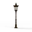 Roger Pradier Louvre Model 8 Clear Glass Lamppost in Gold Painted