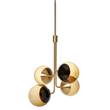 Rubn Lord H735 Bouquet 4-Light Pendant in Brass/Brown Glass