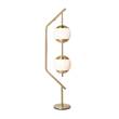 Rubn Monroe LED Brass Floor Lamp with Opal Glass Globes