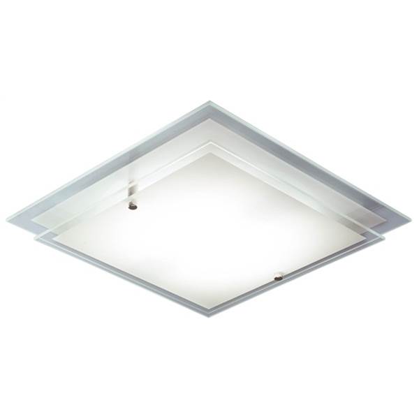 Dar Frame Double Layered Glass Square Flush Mount