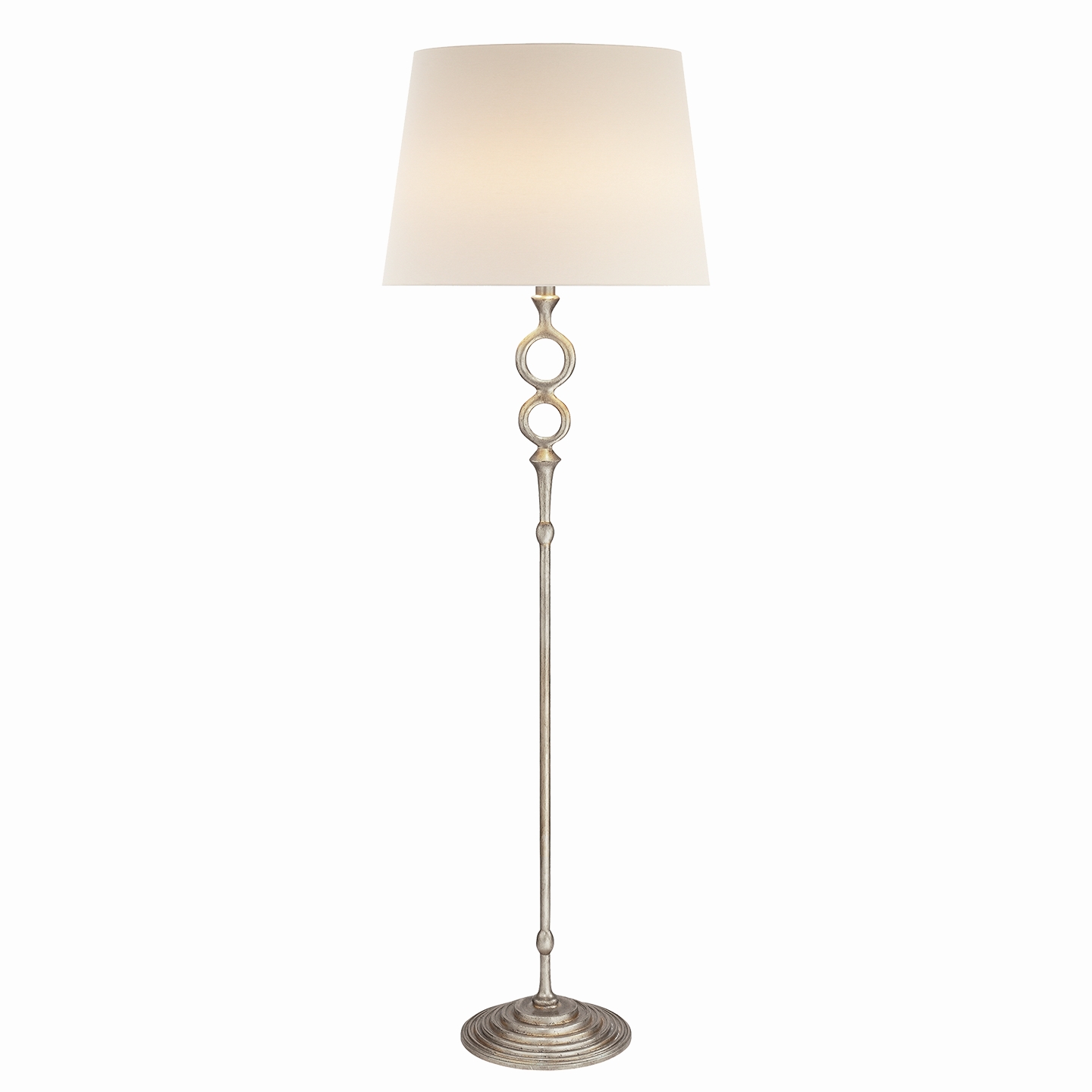 Visual Comfort Bristol Floor Lamp with Linen Shade Burnished