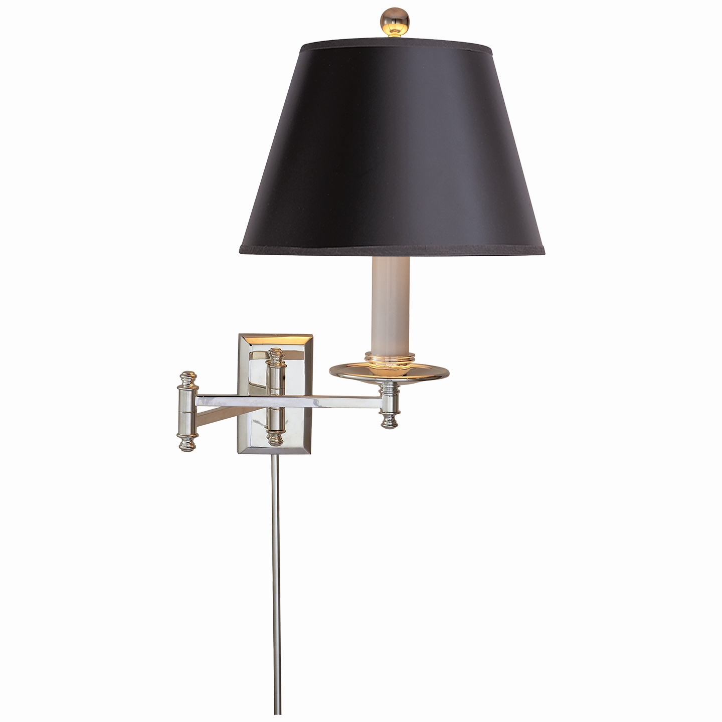 Swing arm wall store light with shade