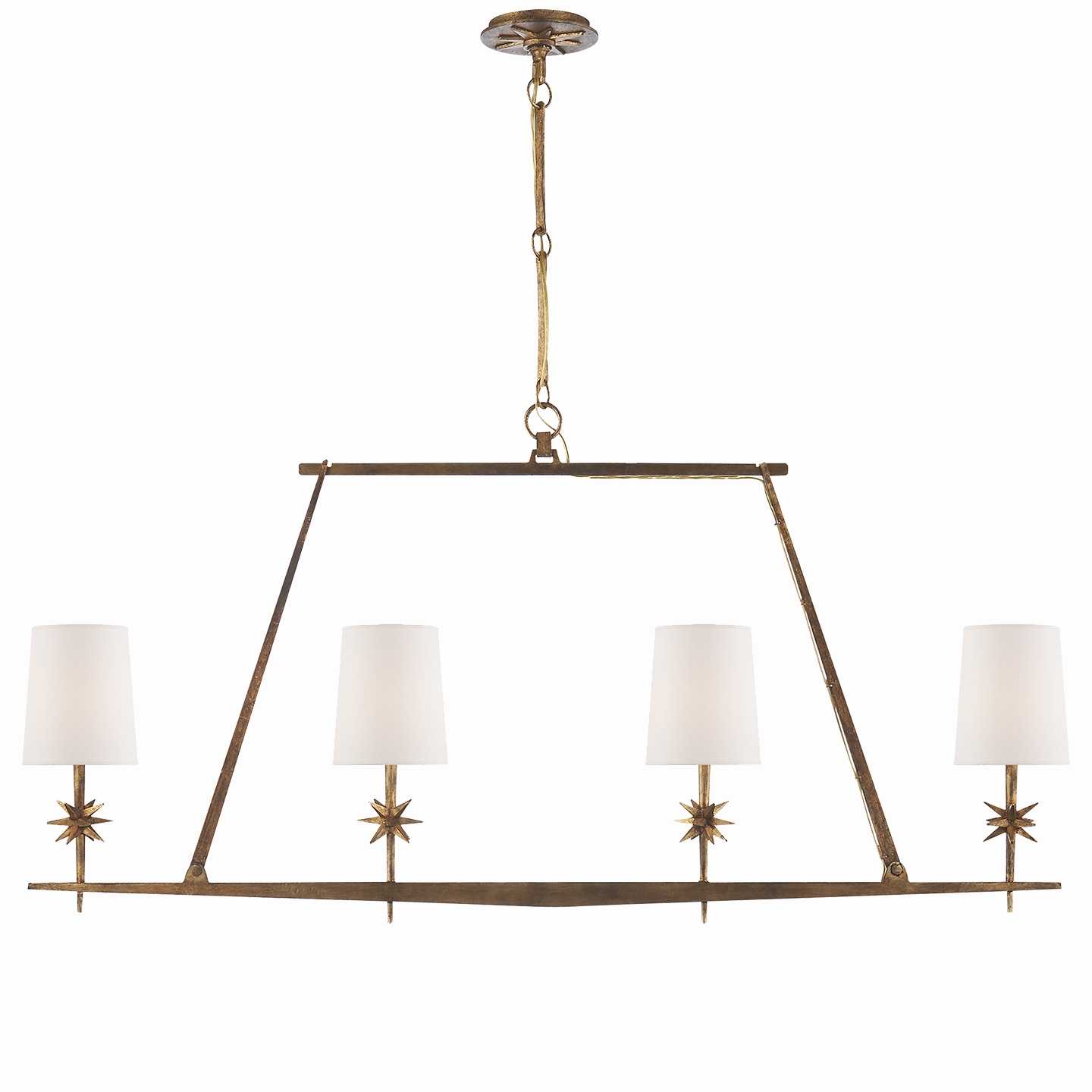 Gilded iron pendant deals light