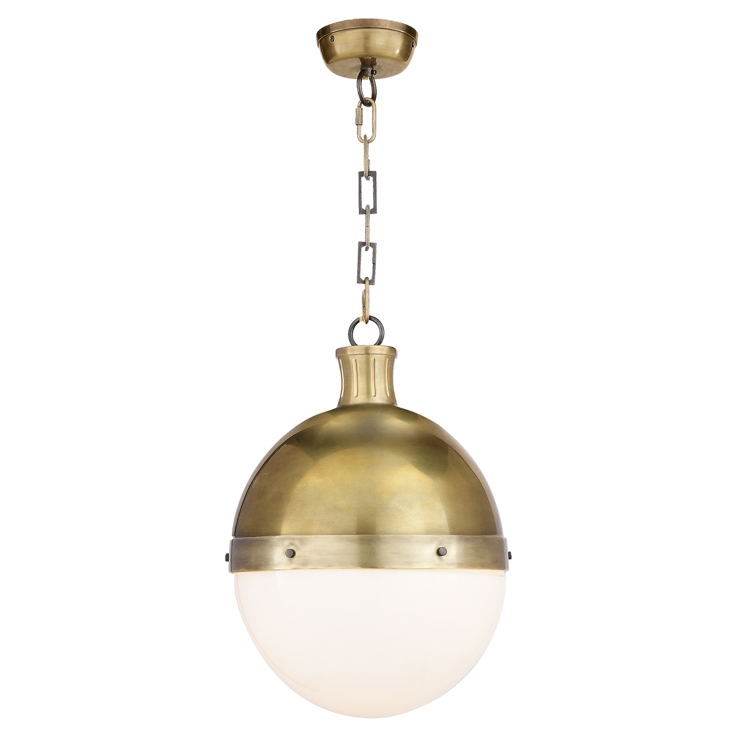 visual comfort brass pendant