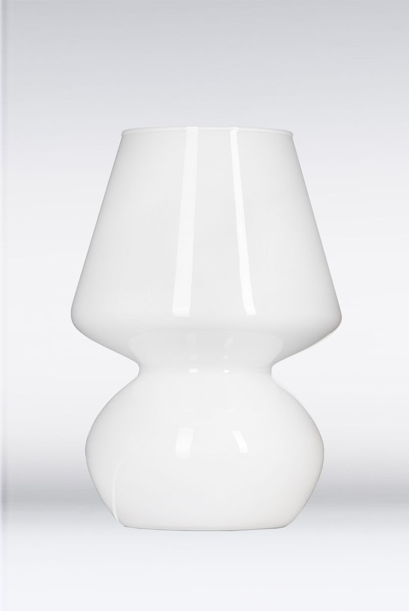 White glass store lamp