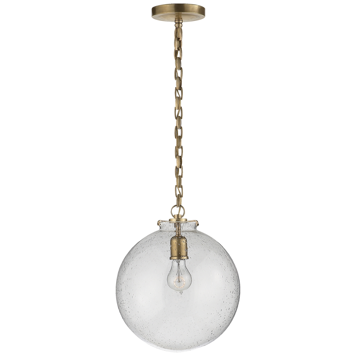 seeded glass globe pendant light