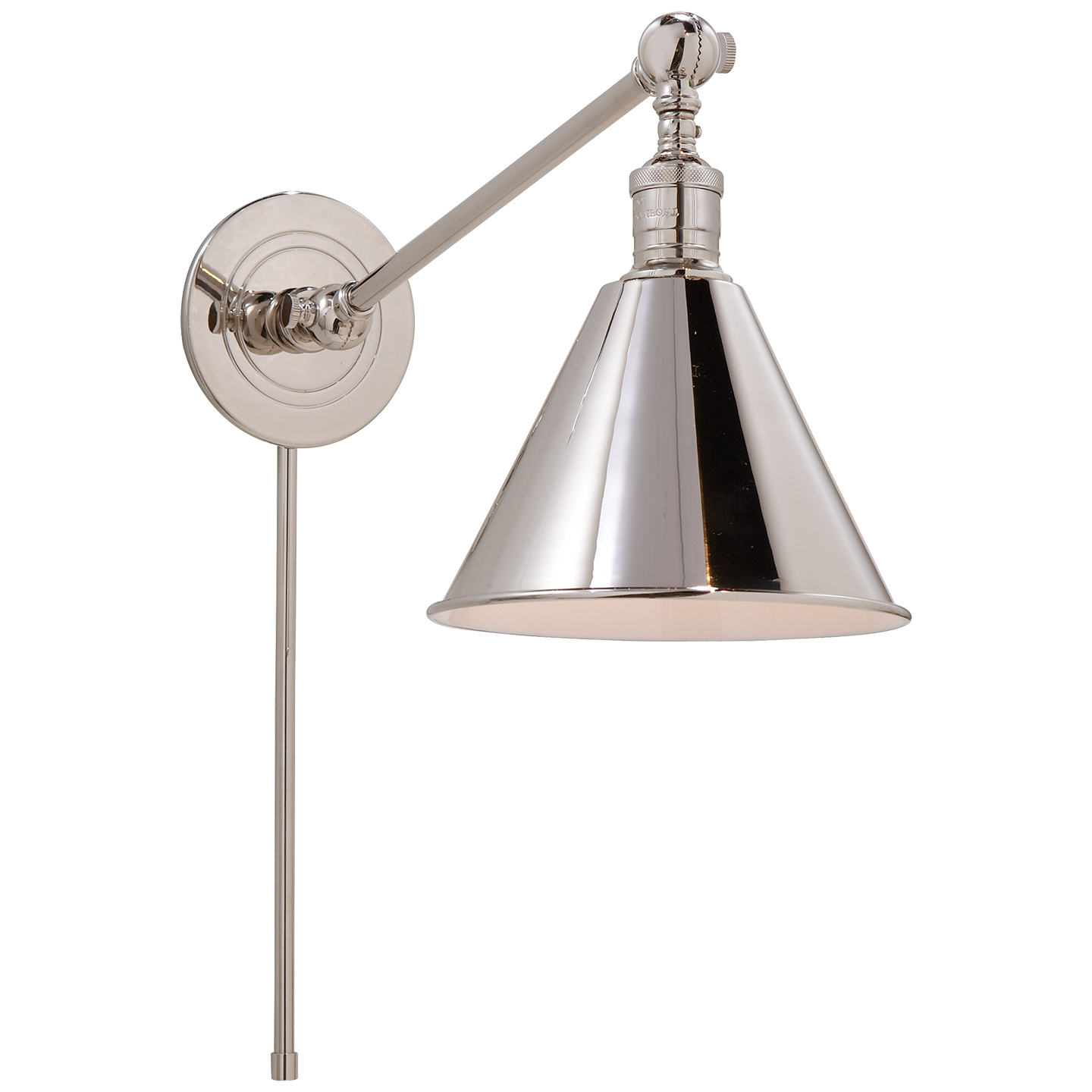 polished nickel wall light