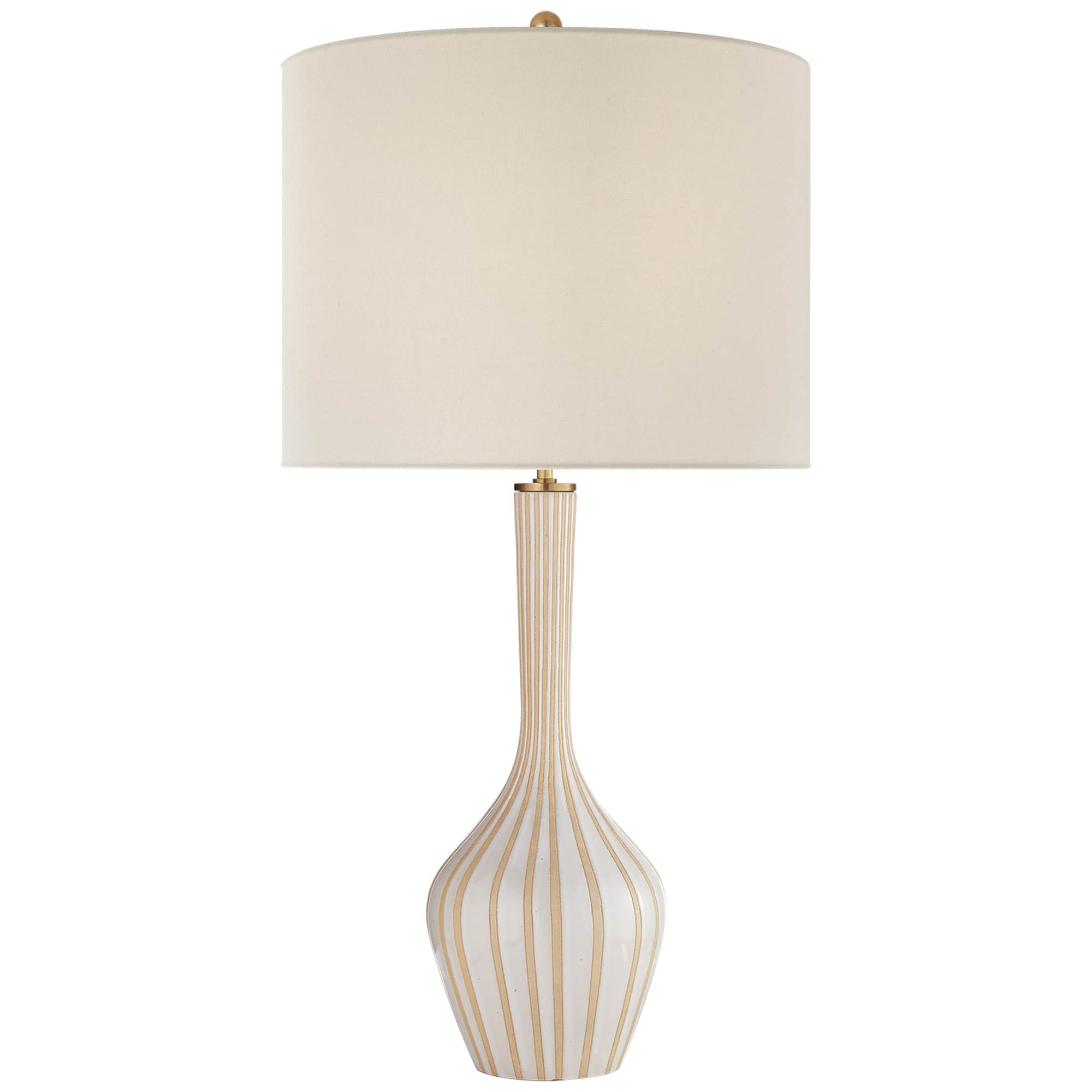 Visual Comfort Kate Spade Parkwood Large Table Lamp with Linen Shade -  Natural Bisque & New White