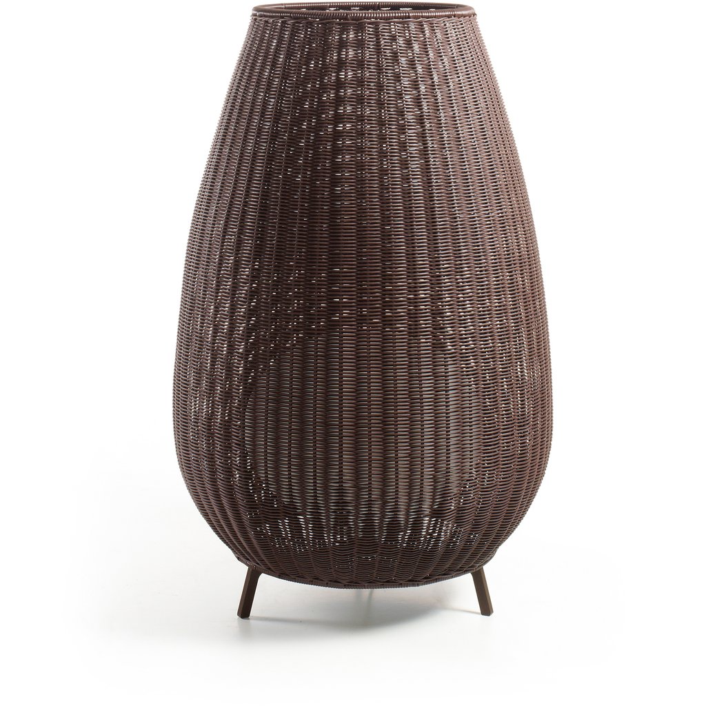 brown wicker floor lamp