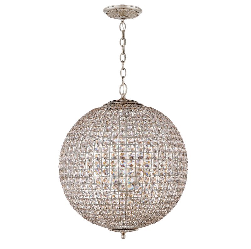 large crystal globe chandelier