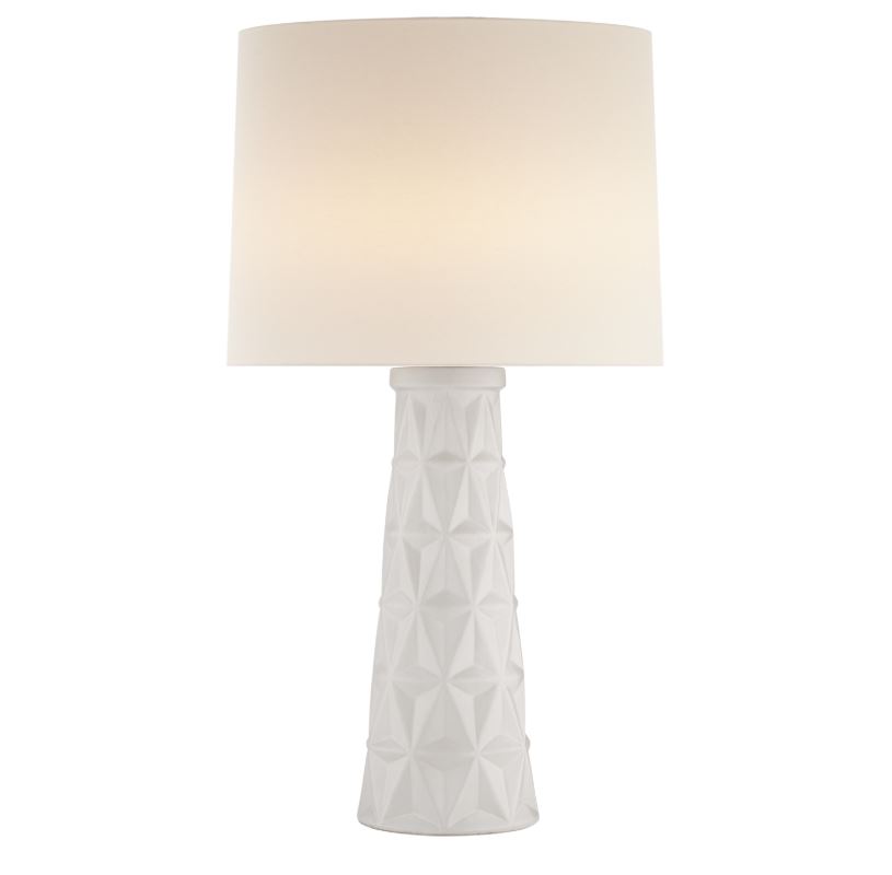 Visual Comfort Aerin Aligre Table Lamp with Linen Shade White