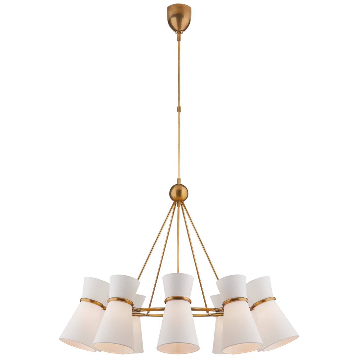 Visual Comfort Clarkson 10 Light Chandelier with Linen Shades