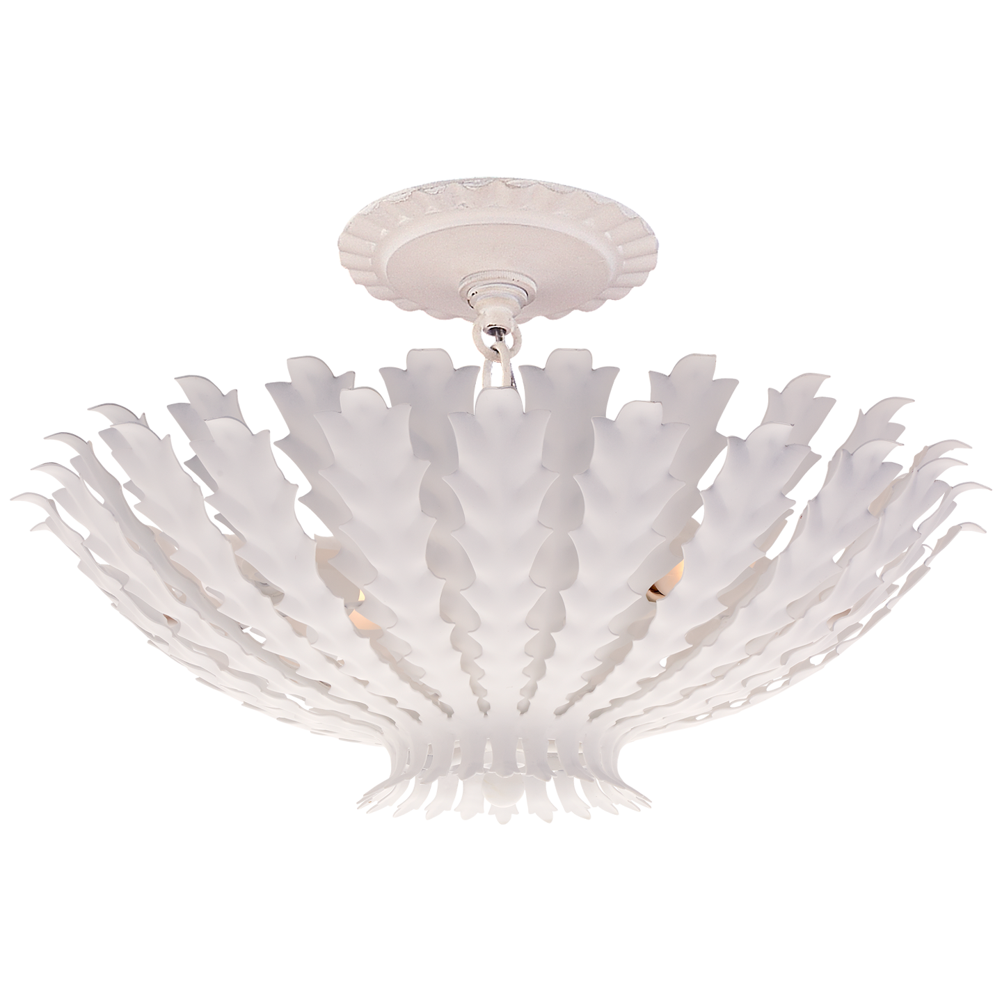 Visual Comfort Hampton Small Semi Flush Mount Plaster White