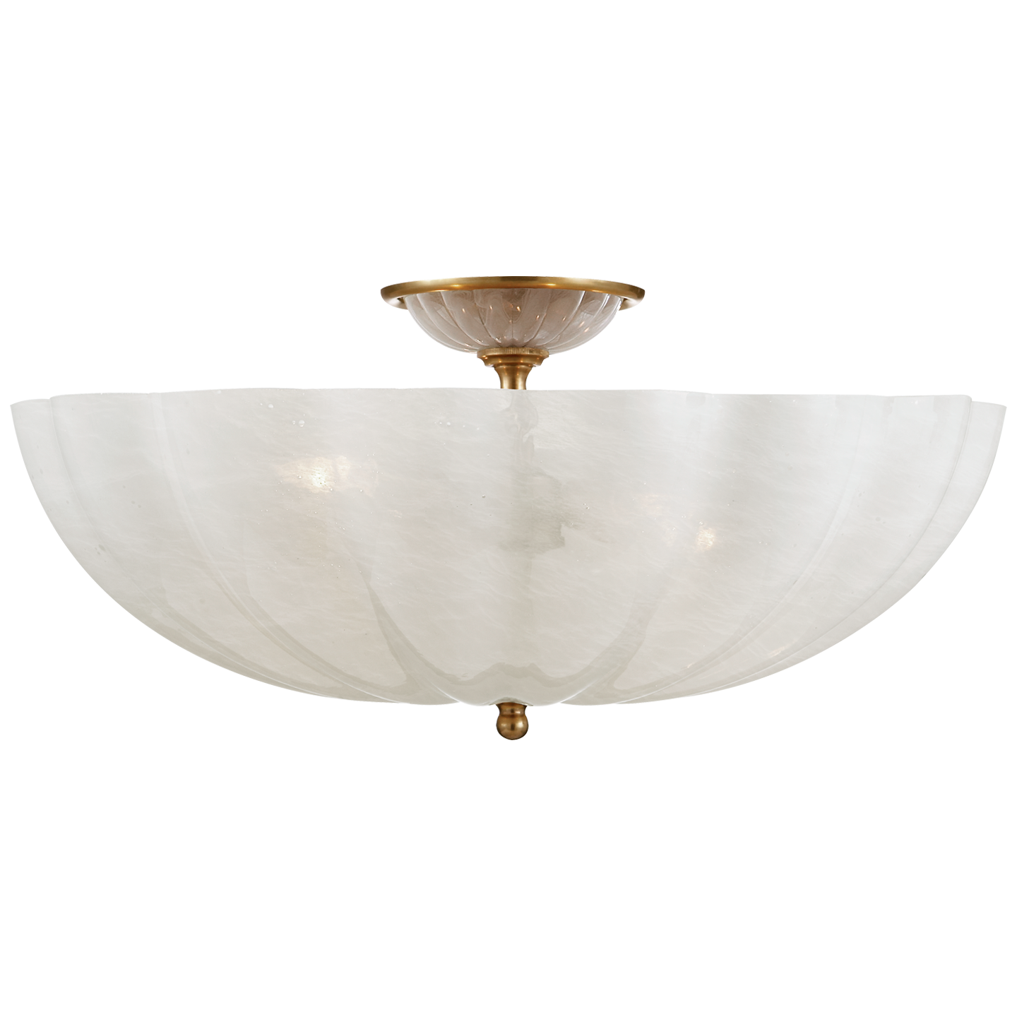 Visual Comfort Rosehill Large White Glass Flush Mount Hand